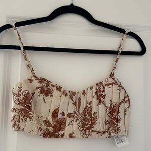 ABERCROMBIE | Crop Tank in Cream and Brown